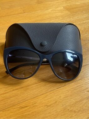 Versace Navy Oversized Cat-Eye Sunglasses